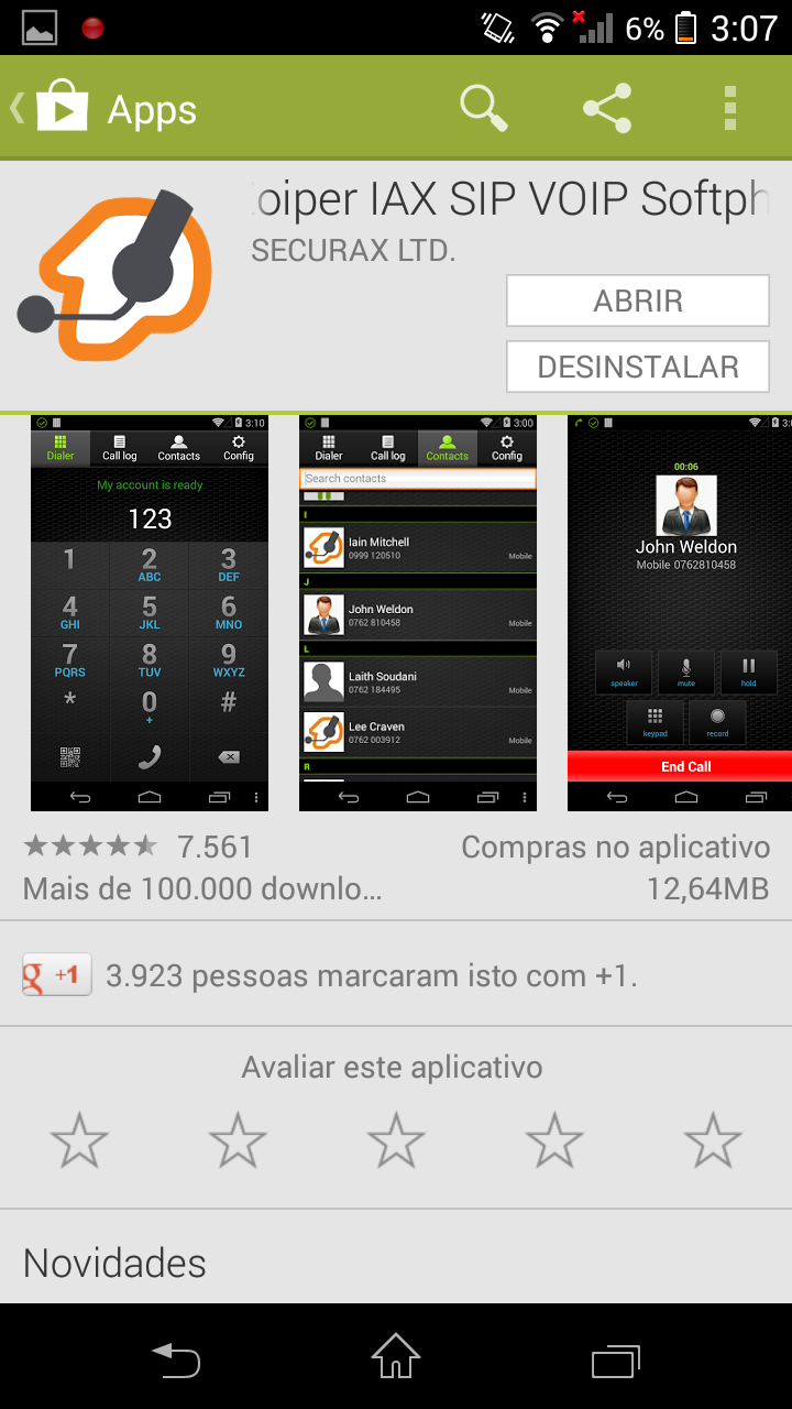 Zoiper Android - 2 de 3